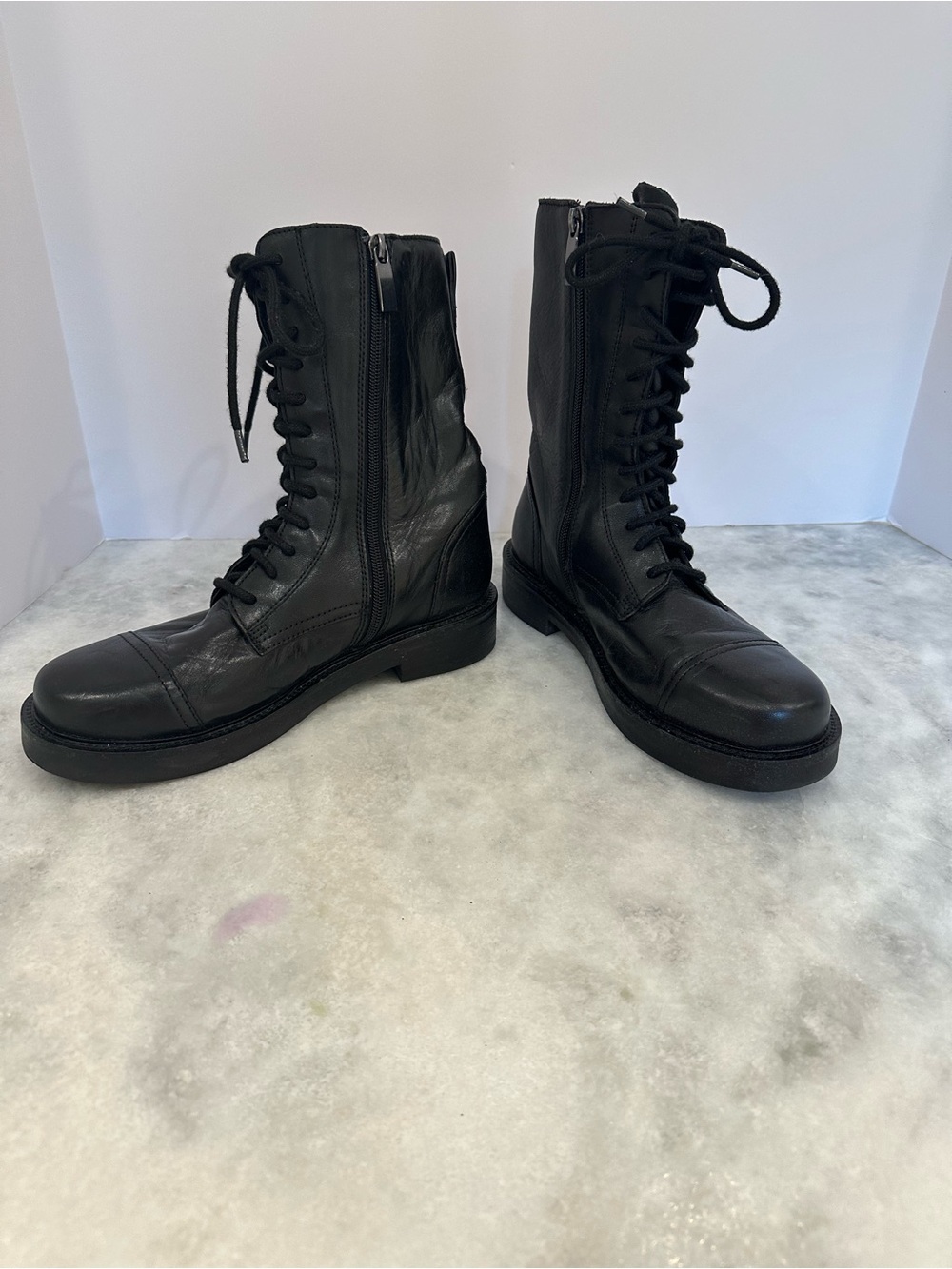 Steve Madden soft leather military lace up boots
